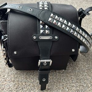 Michael Kors Olivia Studded Satin Messenger Bag